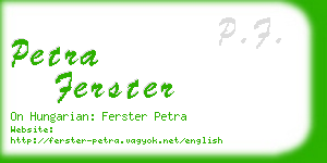 petra ferster business card